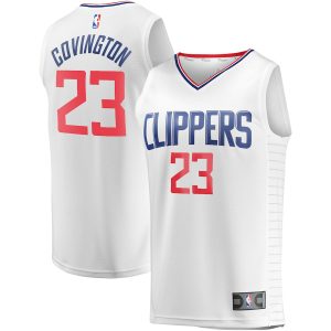 Men’s LA Clippers Robert Covington Fanatics Branded White Fast Break Player Jersey – Association Edition