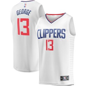 Men’s LA Clippers Paul George Fanatics Branded White Fast Break Player Jersey – Association Edition