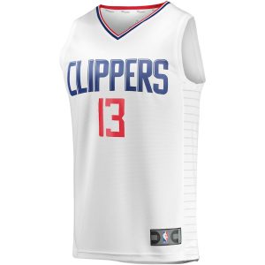 Men’s LA Clippers Paul George Fanatics Branded White Fast Break Player Jersey – Association Edition