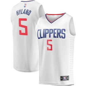 Men’s LA Clippers Bones Hyland Fanatics Branded White Fast Break Player Jersey – Association Edition