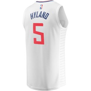 Men’s LA Clippers Bones Hyland Fanatics Branded White Fast Break Player Jersey – Association Edition