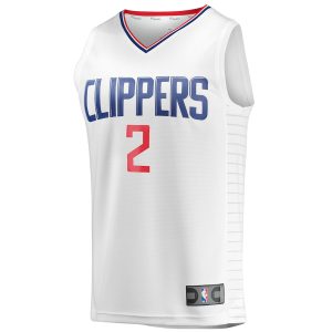 Men’s LA Clippers Kawhi Leonard Fanatics Branded White Fast Break Player Jersey – Association Edition