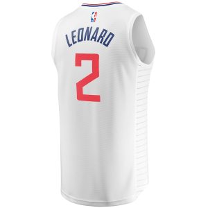 Men’s LA Clippers Kawhi Leonard Fanatics Branded White Fast Break Player Jersey – Association Edition