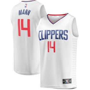 Men’s LA Clippers Terance Mann Fanatics Branded White Fast Break Player Jersey – Association Edition