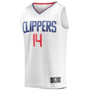 Men’s LA Clippers Terance Mann Fanatics Branded White Fast Break Player Jersey – Association Edition