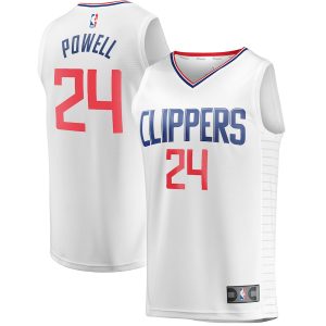 Men’s LA Clippers Norman Powell Fanatics Branded White Fast Break Player Jersey – Association Edition