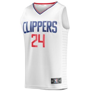 Men’s LA Clippers Norman Powell Fanatics Branded White Fast Break Player Jersey – Association Edition