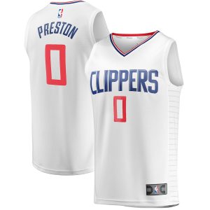 Men’s LA Clippers Jason Preston Fanatics Branded White Fast Break Player Jersey – Association Edition