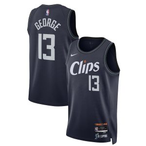 Unisex LA Clippers Paul George Nike Navy 2023/24 Swingman Jersey – City Edition