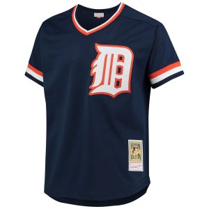 Men’s Detroit Tigers Alan Trammell Mitchell & Ness Navy 1984 Authentic Copperstown Collection Mesh Batting Practice Jersey