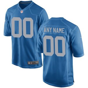 Men’s Detroit Lions Nike Blue Throwback Custom Game Jersey