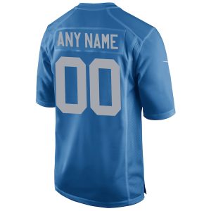 Men’s Detroit Lions Nike Blue Throwback Custom Game Jersey